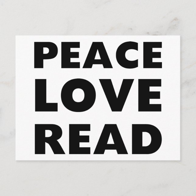 Peace Kärlek Read Vykort (Framsida)