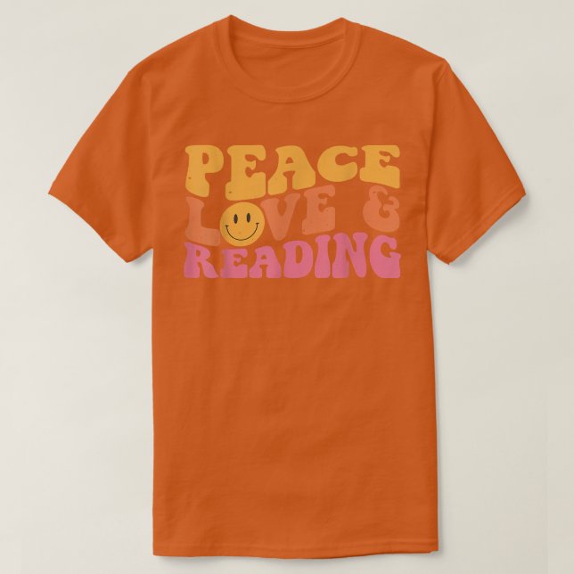 Peace Kärlek Reading Bokar Älskare för Tonåring Gi T Shirt (Design framsida)