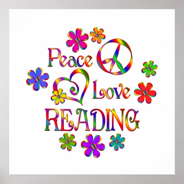 Peace Kärlek Reading Poster (Framsidan)