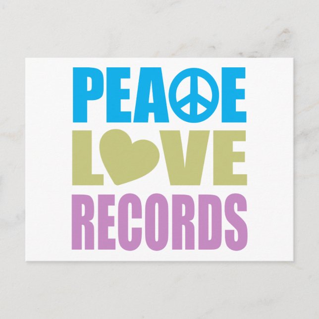 Peace Kärlek Records Vykort (Framsida)