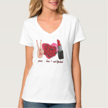 "Peace kärlek red lipstick" "Women's T-Shirt".