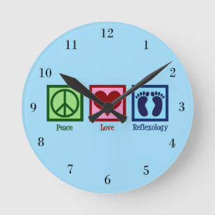 Peace Kärlek Reflexology Rund Klocka
