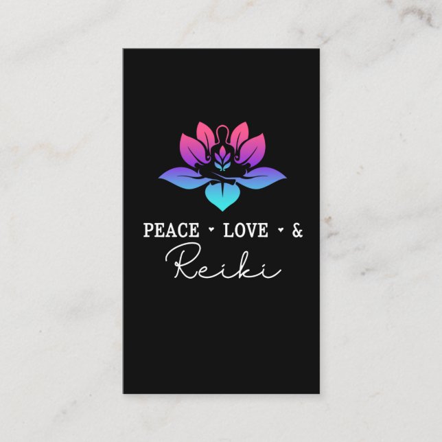 Peace Kärlek Reiki Chakra Andlig Meditation Visitkort (Framsida)