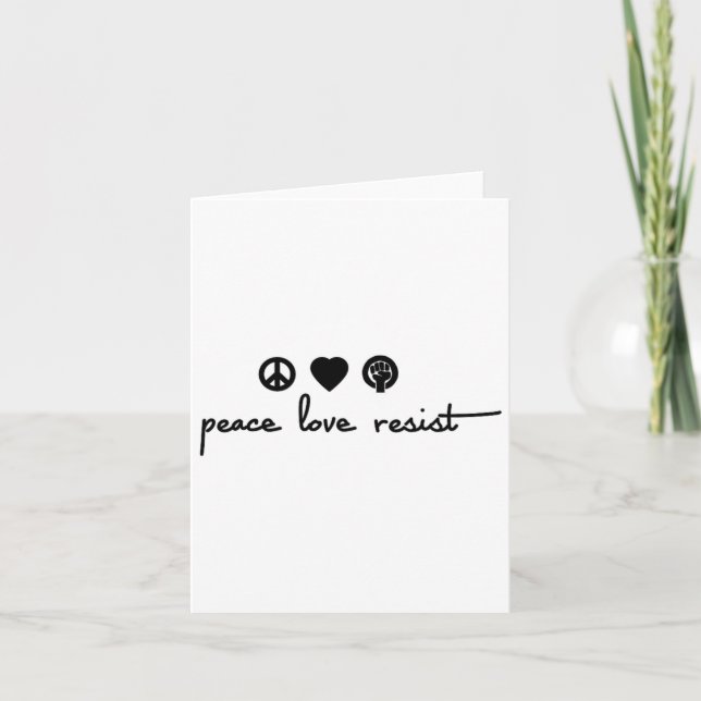 Peace Kärlek Resistens Kort (Framsida)