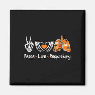 Peace Kärlek Respirapist Skeleton Roligt Hall Magnet