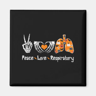 Peace Kärlek Respirapist Skeleton Roligt Hall Magnet