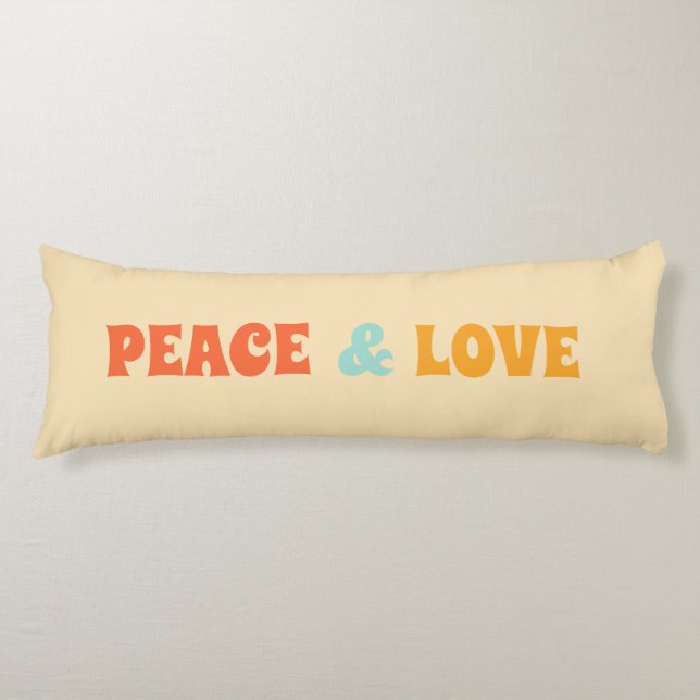 Peace & Kärlek Retro Body Pillow Kroppskudde (Framsidan)