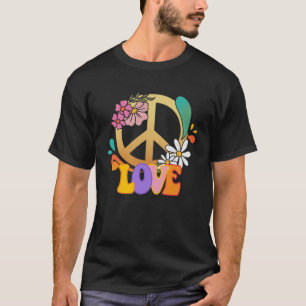 Peace Kärlek retro groovy 60 s 70 s hippie costume T Shirt
