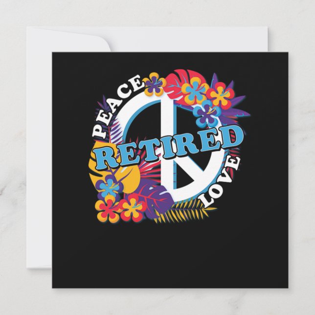 Peace Kärlek Retrött Pension Grandpa Hippie Gift Inbjudningar (Framsida)