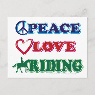 Peace-Kärlek-Riding Horses Vykort