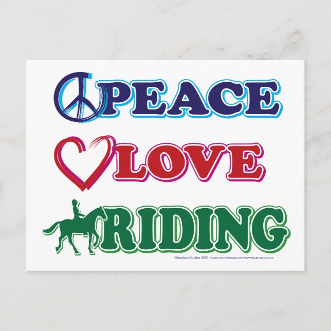 Peace-Kärlek-Riding Horses Vykort (Framsida)
