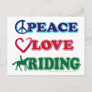 Peace Kärlek Riding Vykort