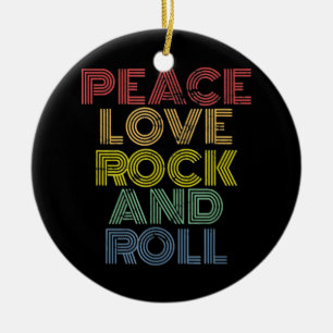 Peace Kärlek Rock and roll Julgransprydnad Keramik