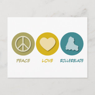 Peace Kärlek Rollerblade Vykort