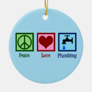 Peace Kärlek-rörsystem Julgransprydnad Keramik