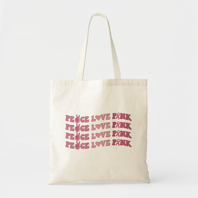 Peace Kärlek Rosa Tygkasse (Framsidan)