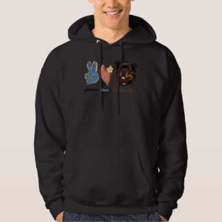 Peace Kärlek Rottweiler 10 Hoodie