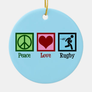Peace Kärlek Rugby Julgransprydnad Keramik
