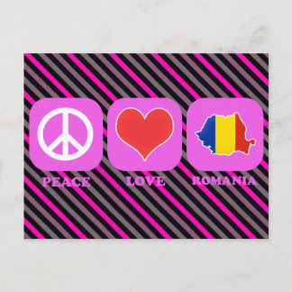 Peace Kärlek Rumänien Vykort