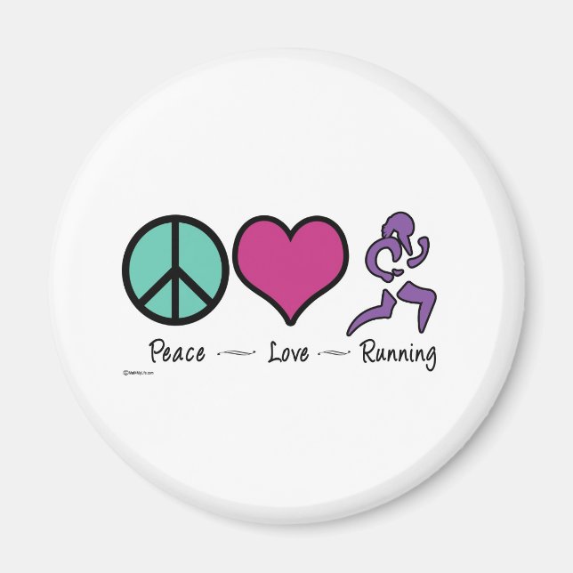Peace Kärlek Running Magnet (Framsidan)