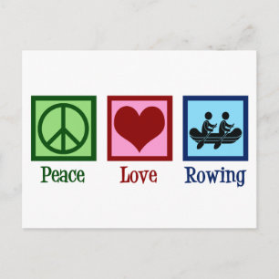 Peace Kärlek Rving Team Cute Crew Rowers Vykort