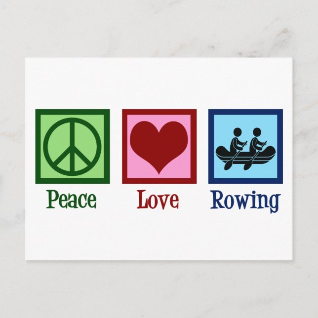 Peace Kärlek Rving Team Cute Crew Rowers Vykort (Framsida)