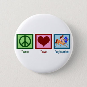 Peace Kärlek Sagittarius Knapp