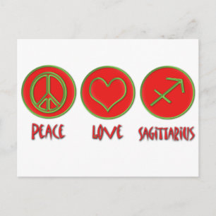 Peace Kärlek Sagittarius Vykort