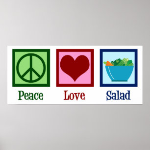 Peace Kärlek Salads Cute Salad Pub Poster