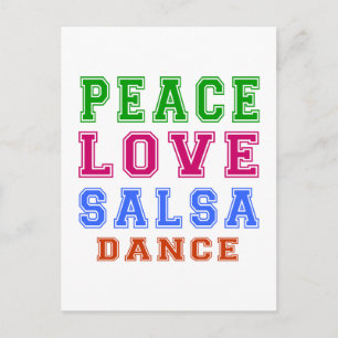 Peace Kärlek Salsa Dance Vykort