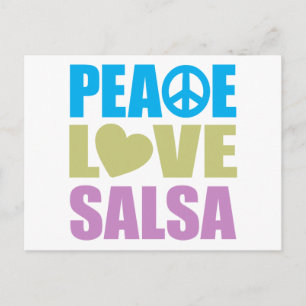 Peace Kärlek Salsa Vykort