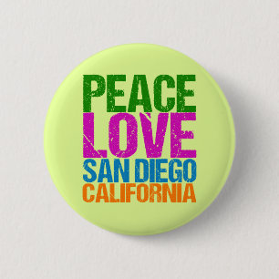 Peace Kärlek San Diego Kalifornien Knapp