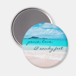 Peace Kärlek Sandy Feet Hawaii Tropical Beach Phot Magnet