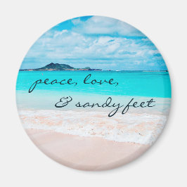 Peace Kärlek Sandy Feet Hawaii Tropical Beach Phot Magnet