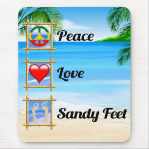 Peace Kärlek Sandy Feet Musmatta