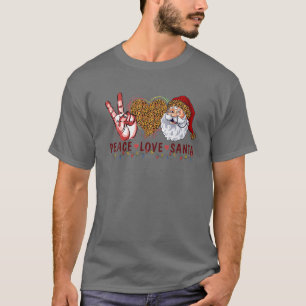 Peace Kärlek Santa Cute Julafton Jultomten Funny C T Shirt
