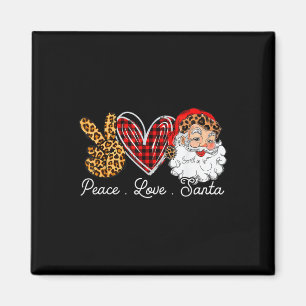 Peace Kärlek Santa Leopard Buffalo jul 2021 Magnet