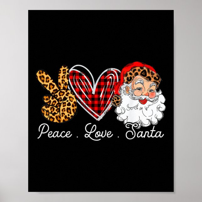 Peace Kärlek Santa Leopard Buffalo jul 2021 Poster (Framsidan)