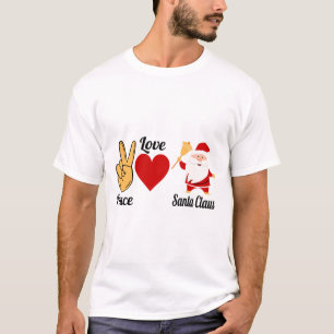 Peace Kärlek Santa T Shirt