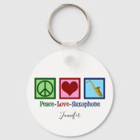 Peace Kärlek saxiophone Cute Monogram Blue