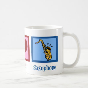 Peace Kärlek Saxophone Kaffemugg