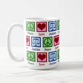 Peace Kärlek Scale of Justice Cute Lawyer Kaffemugg