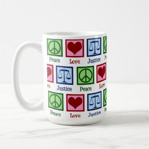 Peace Kärlek Scale of Justice Cute Lawyer Kaffemugg