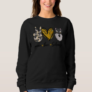 Peace Kärlek Schnauzer Hund älskare Schnauzer Papp T Shirt