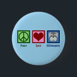 Peace Kärlek Schnauzers Knapp<br><div class="desc">En coola schnauzer hundägare-gåva med söt fredstecken,  hjärta och söt schnauzer ansikte. Peace Kärlek Schnauzers.</div>