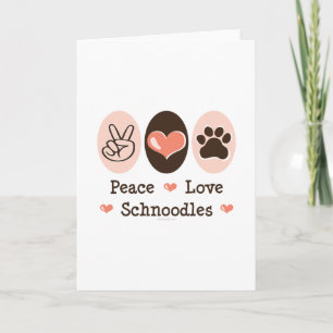 Peace Kärlek Schnoodles Greeting Card Kort