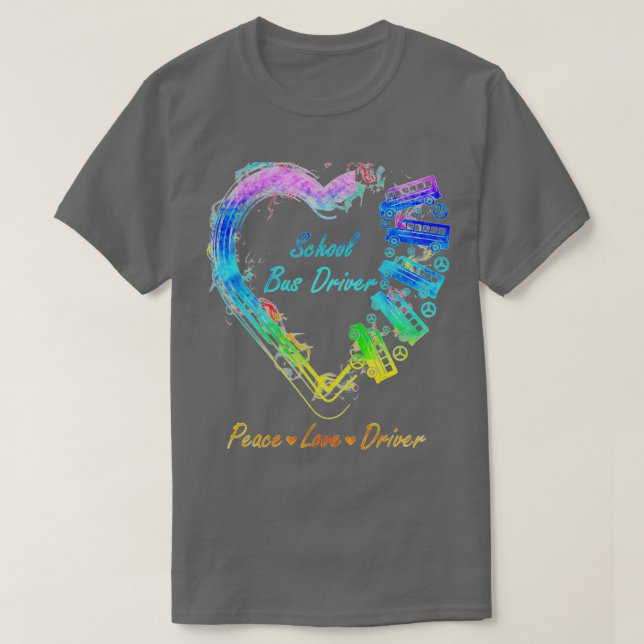 Peace Kärlek School Buss Driver 2 T Shirt (Design framsida)