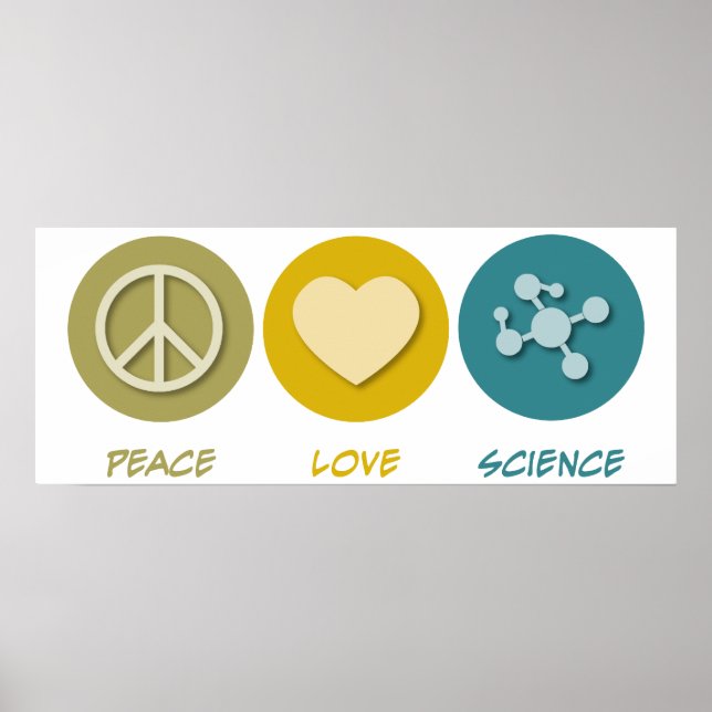 Peace Kärlek Science Poster (Framsidan)