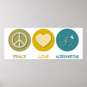 Peace Kärlek Screenskriftlig Poster
