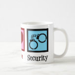 Peace Kärlek Security Guard Kaffemugg<br><div class="desc">Peace Kärlek Security. En coola säkerhetsvakt eller en polisgåva till någon i ett företags eller företags privatpolis som har ett fredstecken,  hjärta och handklovar.</div>